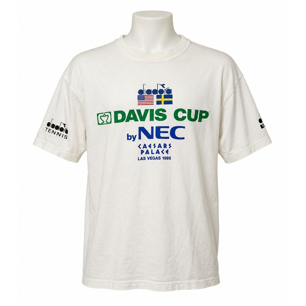 Vintage 1995 Davis Cup NEC Caesars Palace Las Vegas Diadora T Shirt USA XL